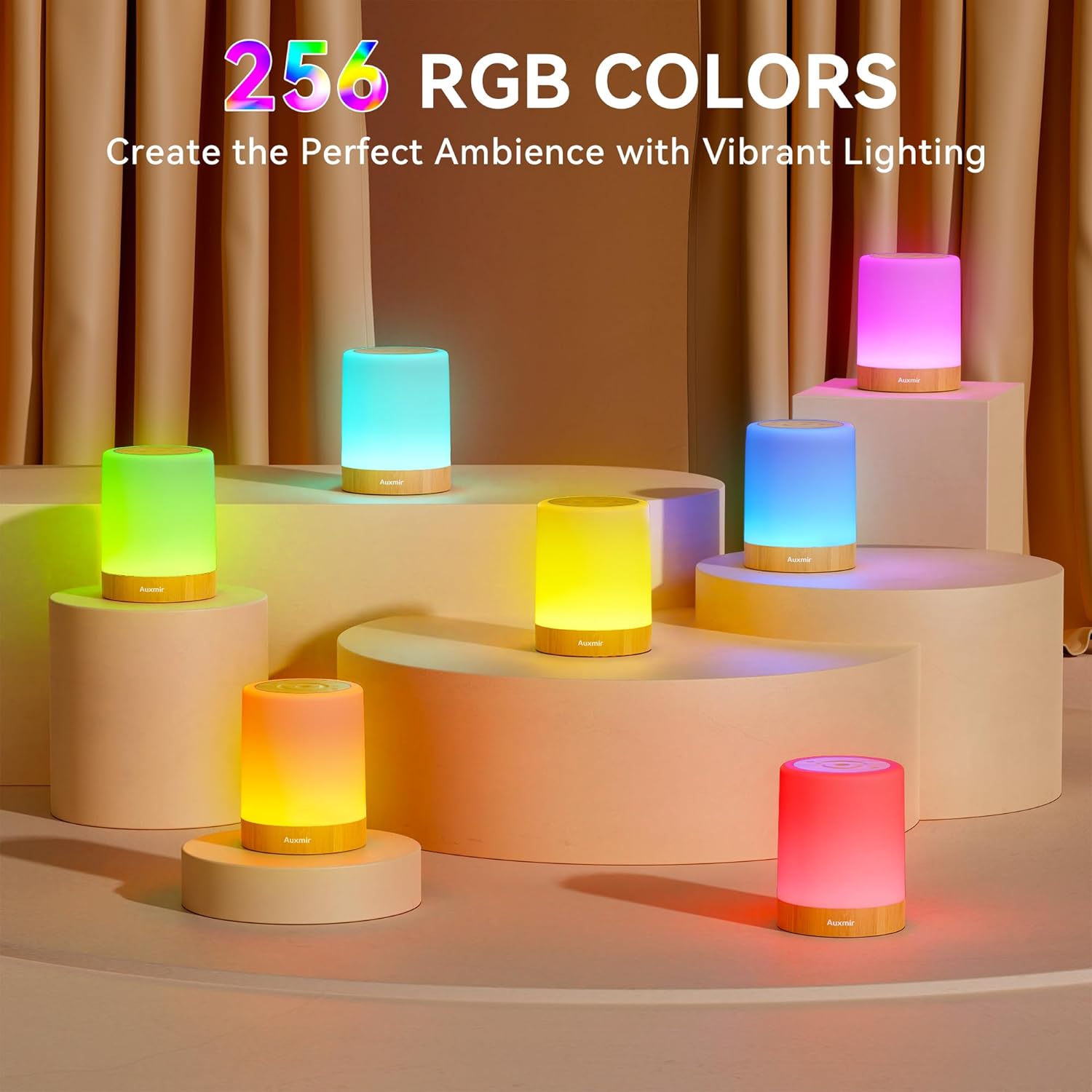 Lampka nocna lampka LED z ciepłym światłem i zmieniającymi się kolorami RGB dotykowa lampka nocna ładowana przez USB do pokoju dziecięcego salonu