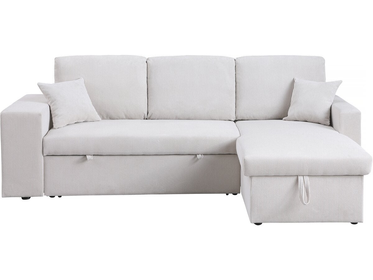 Sofá esquinero convertible/reversible de pana axel - 3 plazas - beige