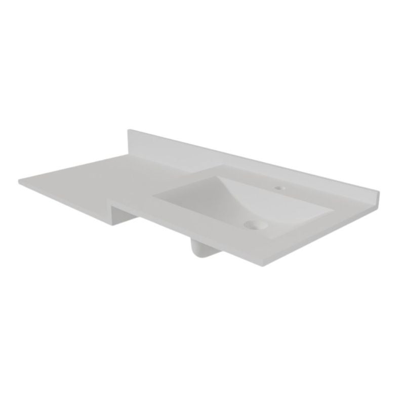 Plan vasque 120 cm en résine 1 vasque décentrée - ATOLL - 7