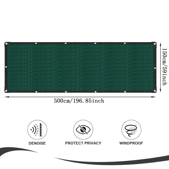 Schermo Di Privacy Esterno Nero 6X50FT E Copertura In Rete - Foto 10