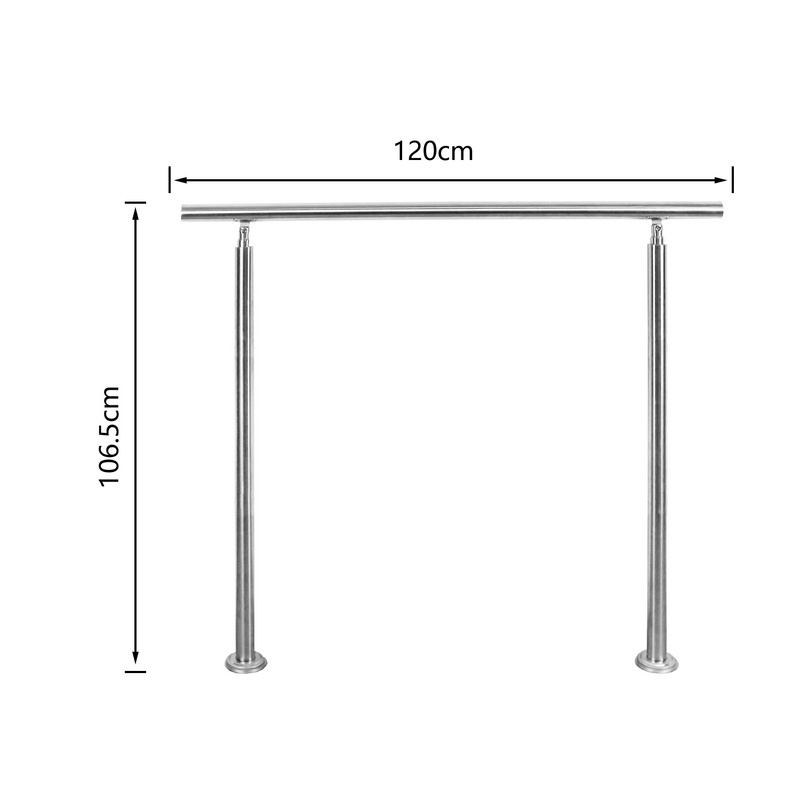 Rampe d'escalier en acier inoxydable pour escaliers Garde-corps Mains Courantes intérieur et extérieur 120 cm 0 crossbars - 2
