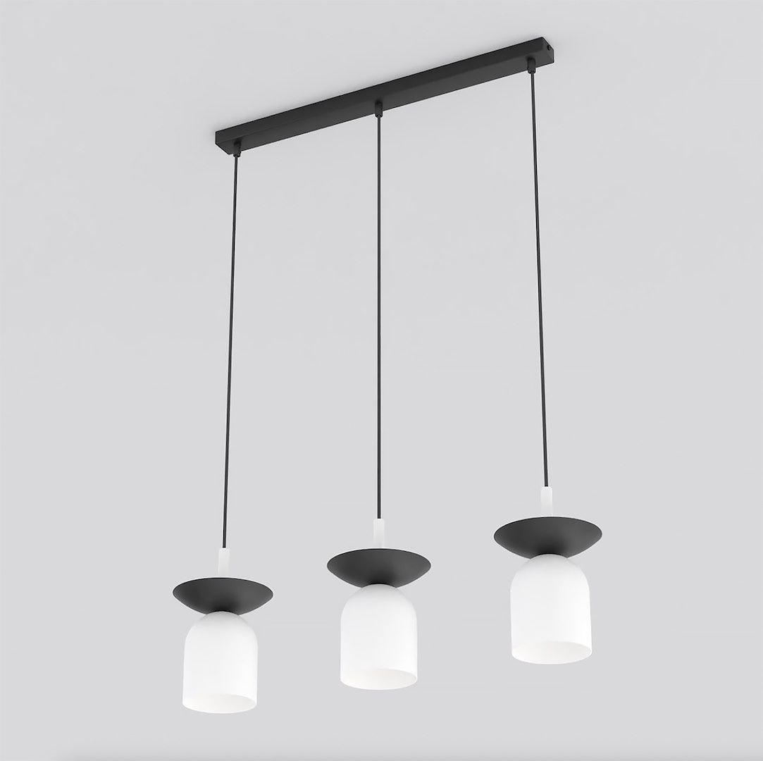 Lampa wisząca EGO czarno-biała 3xE14x15W metal wym:120x60x11cm IP20 Emibig