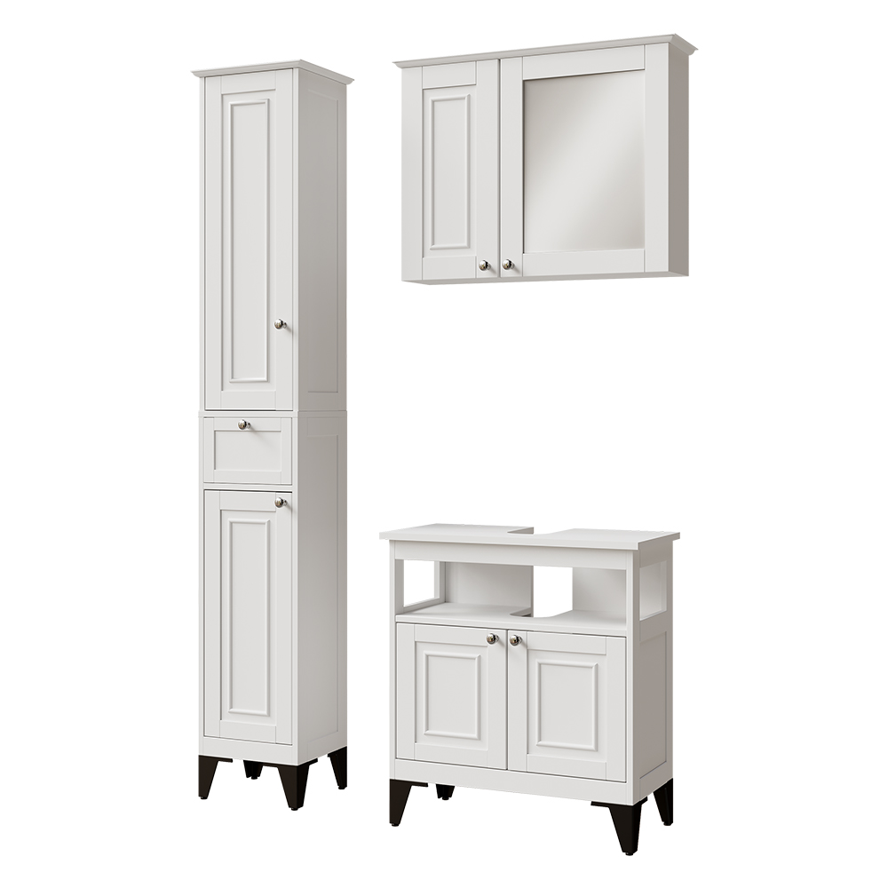 Vicco Zestaw mebli łazienkowych Vanity, Biały, 3 części