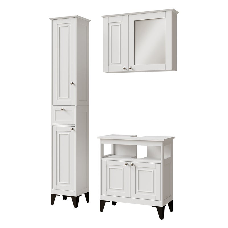 Vicco Zestaw mebli łazienkowych Vanity, Biały, 3 części