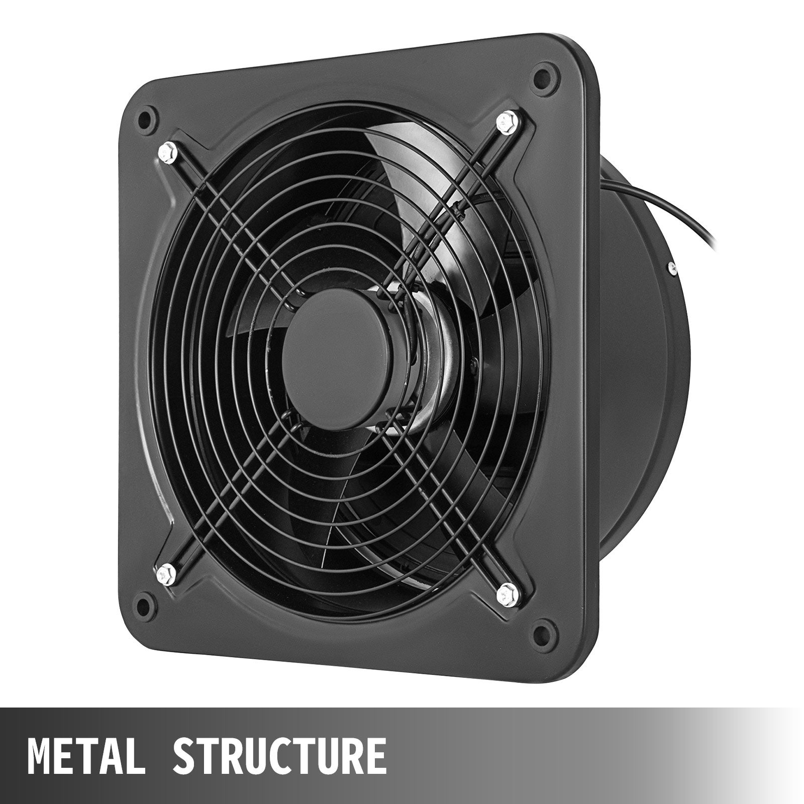 Ventilateur d’Extraction Mural Métal 300 mm VEVOR 2850 m³/h Faible Bruit Extracteur d’Air pour Ventilation et Systèmes d’Échappement - 2