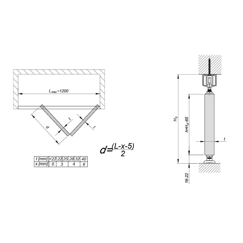 Système coulissant pliant SLID'UP 140 pour porte de séparation 2 panneaux - rail 1,2 m - 25 kg - 5