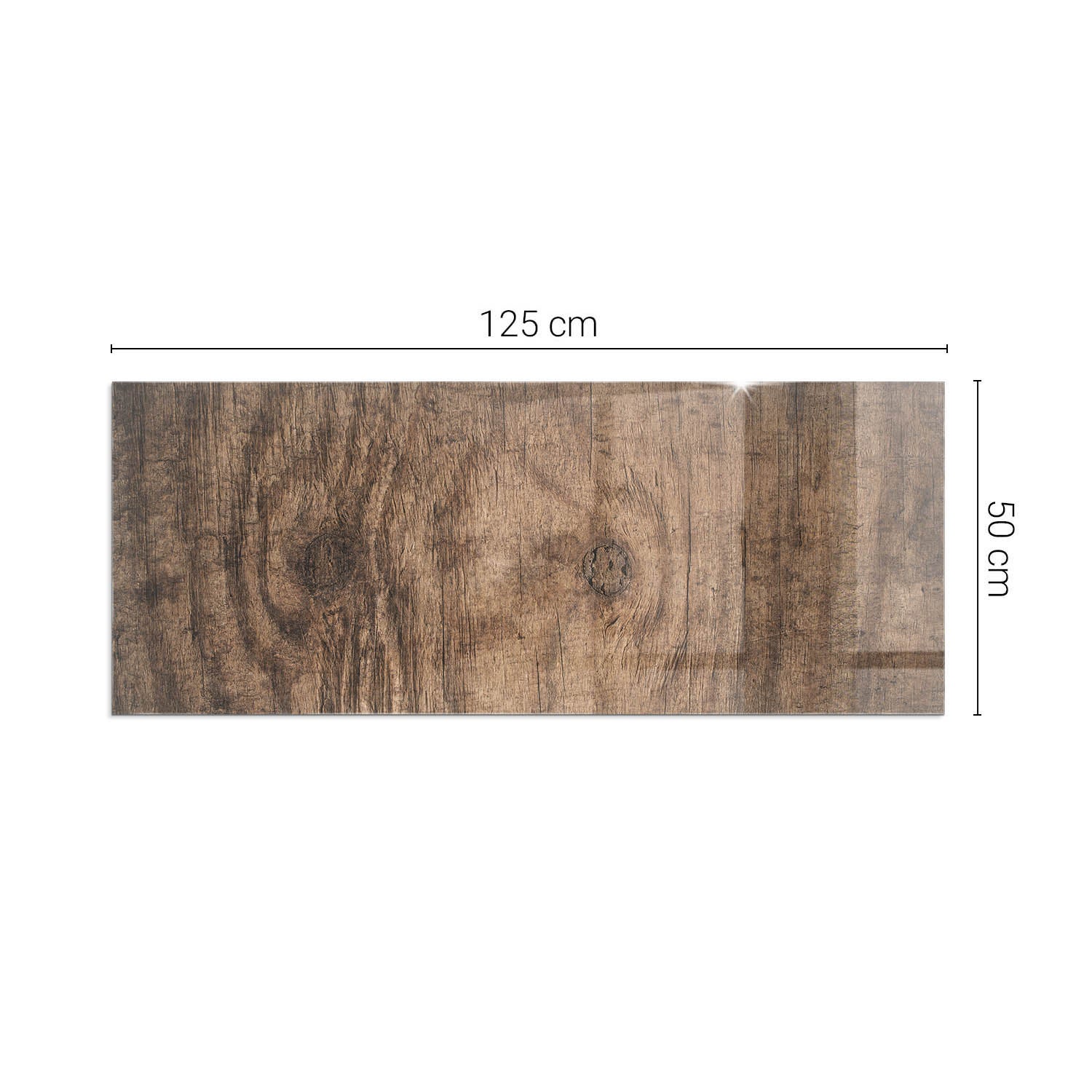 Szkło hartowane na podłogę pod kominek - 125x50 cm - Naturalny wzór drewna - TULUP - 2