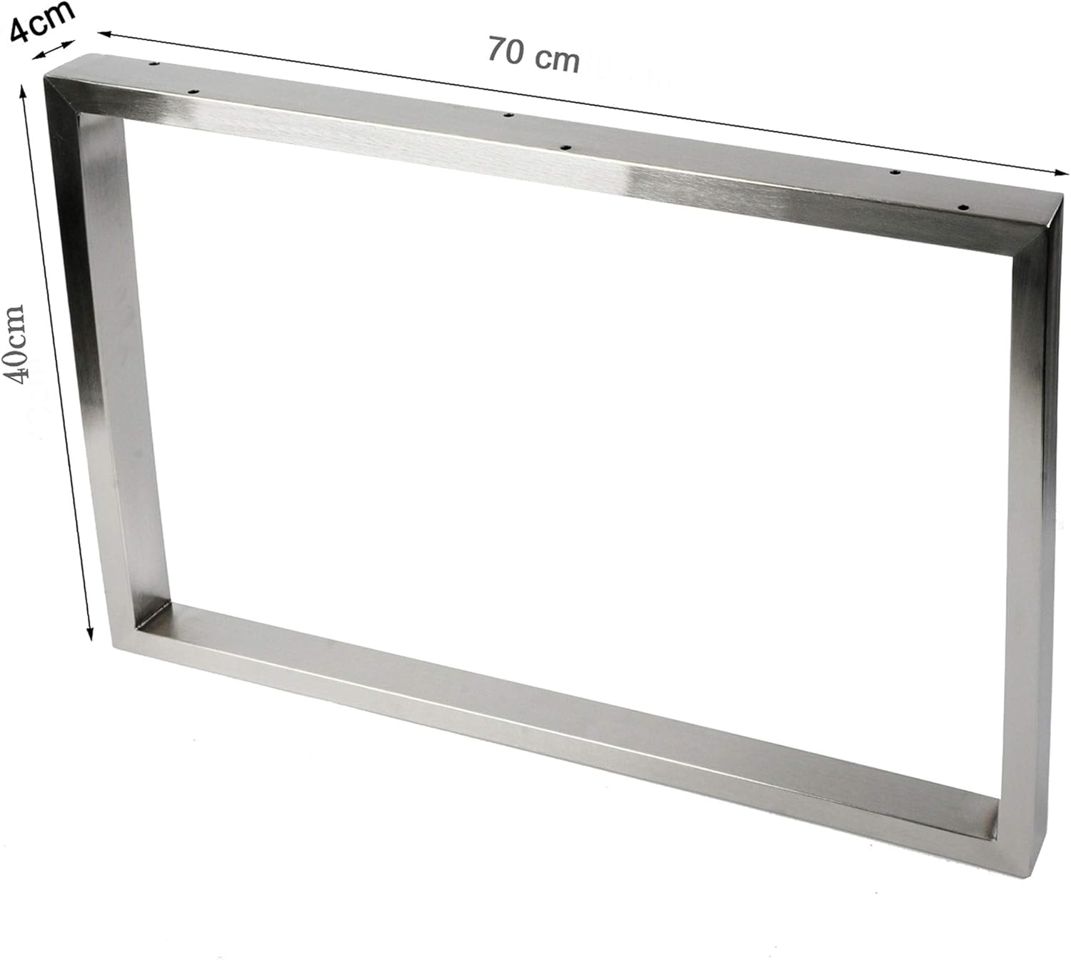Montixx® 2X (1 para) kwadratowy stolik kawowy i prowadnice do stolika podstawa stolika szer. 70 cm x wys. 40 cm stal nierdzewna - 2