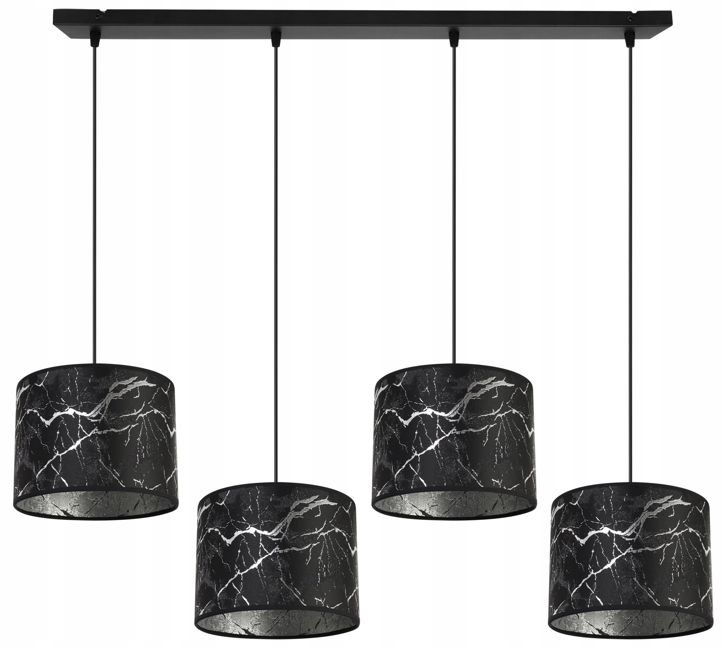 Lampa sufitowa wisząca Werona classic 4xE27 abażur owalny srebrny Light Home LH