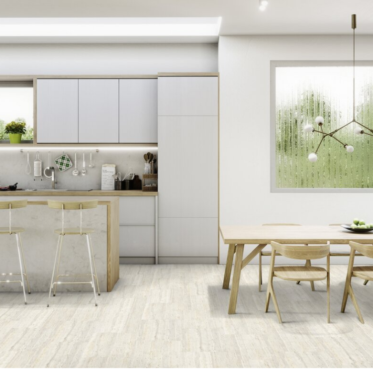 Dalle de sol PVC clipsable effet pierre travertin ivory GERFLOR Senso Clic - 6