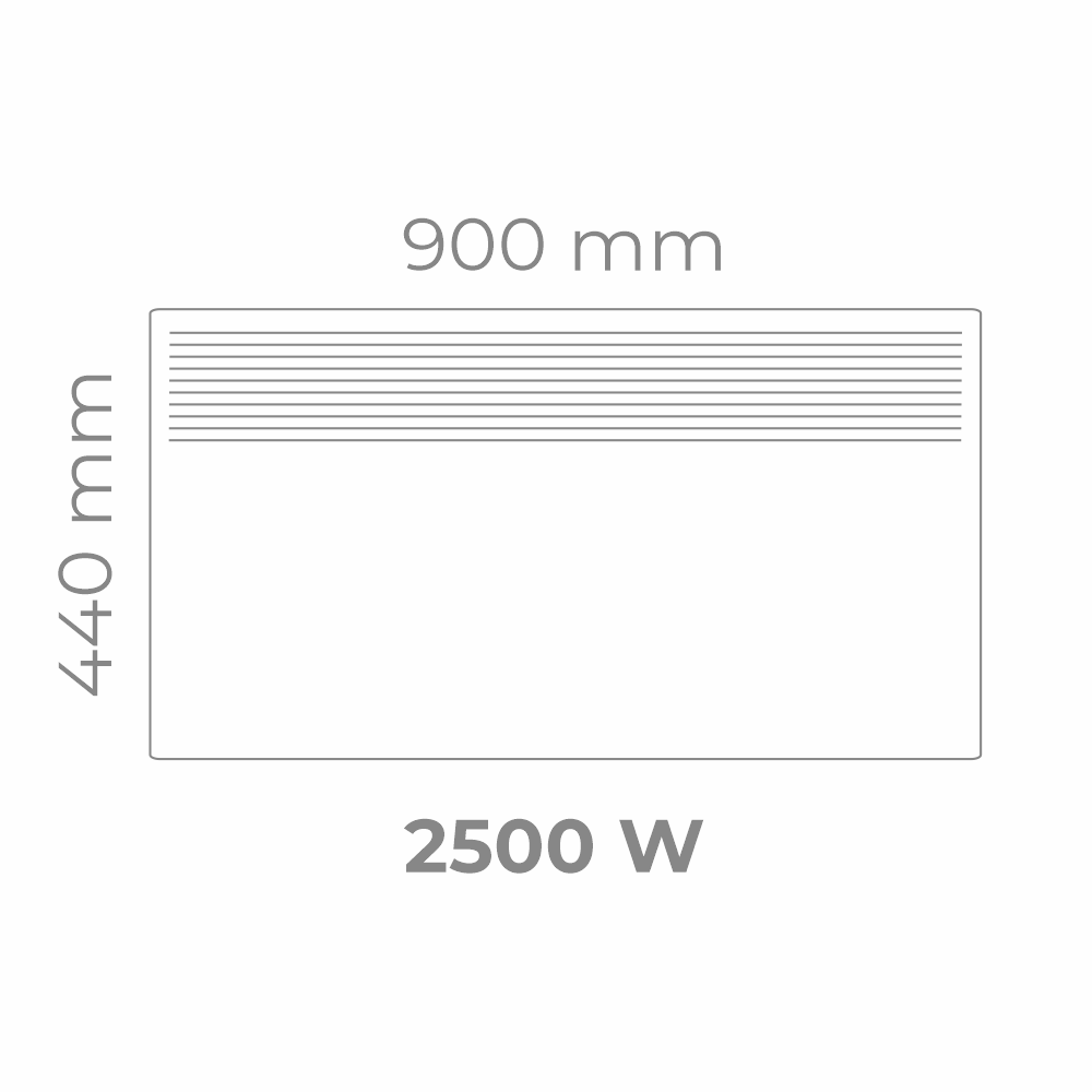 Grzejnik elektryczny energooszczędny konwektorowy ścienny IPX4 2500W Intuis TACTIC - 6