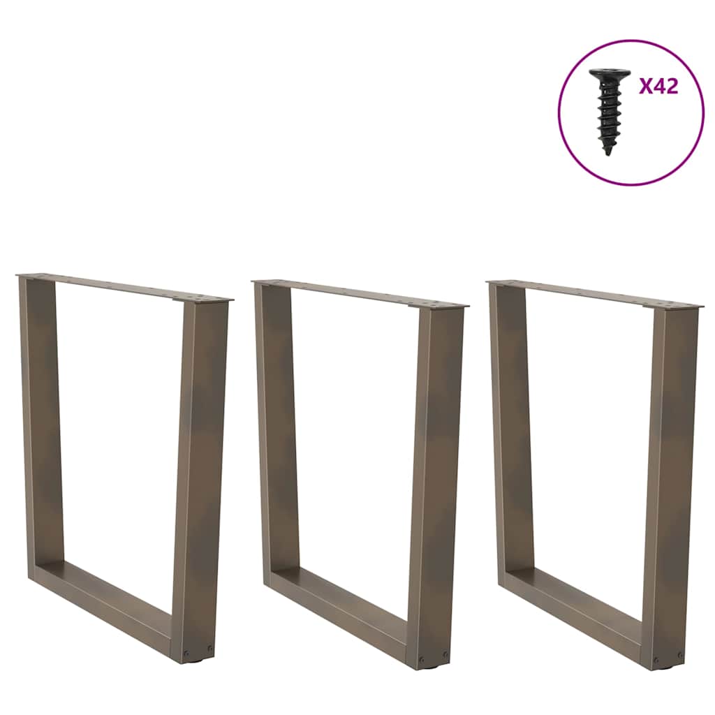 Maison Exclusive - Pieds de table à manger en forme de V, 3 pièces, acier l, 90 x (72-73,3) cm - 3