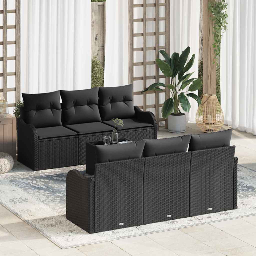 Zestaw Sof na Ogród Czarny 55 x 55 x 37 cm polirattan vidaXL