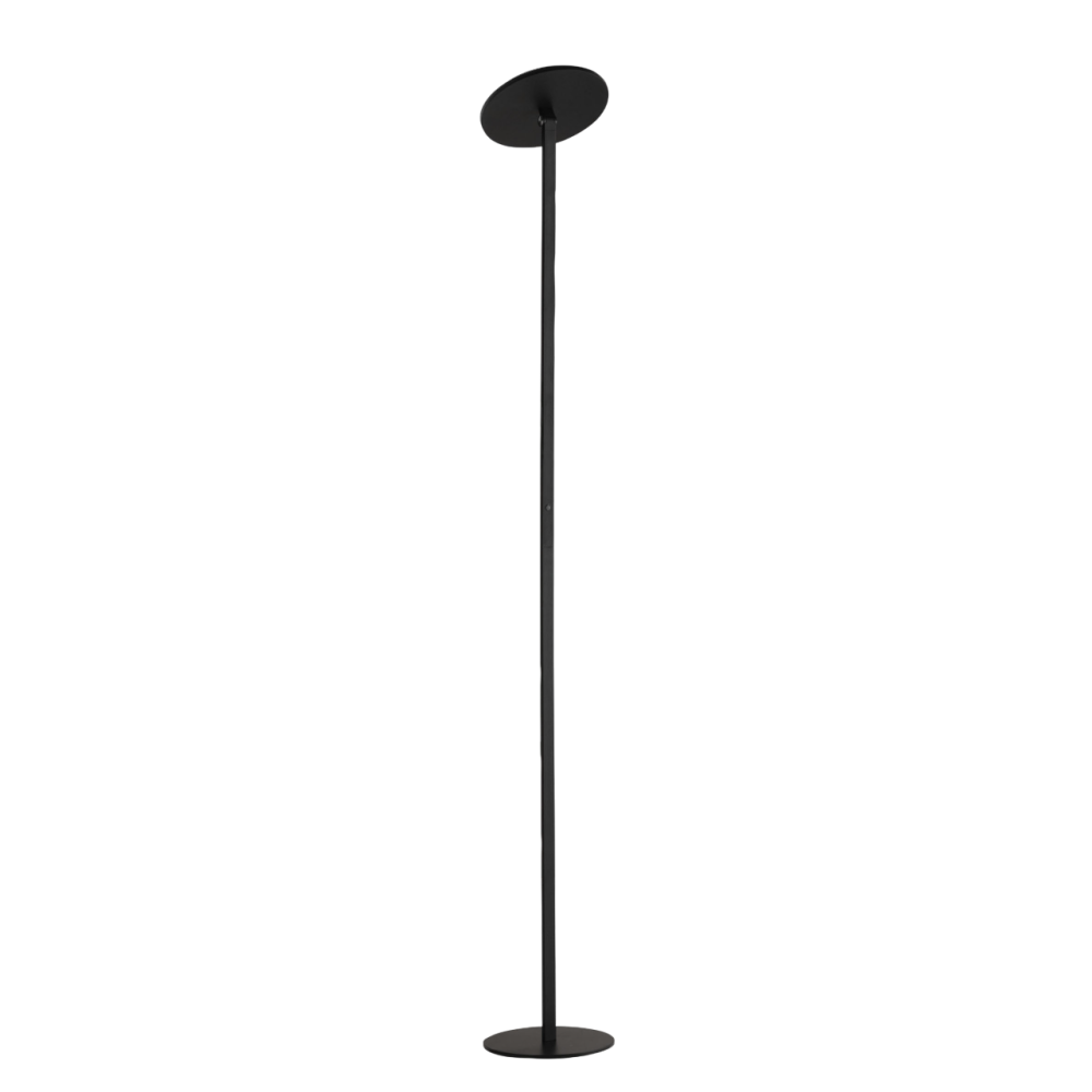 Regina - Okrągła, czarna, regulowana metalowa lampa podłogowa LED, wys. 180 cm Fabas Luce - Zintegrowane oświetlenie LED 35 W, barwa CCT (3000K-6000K)