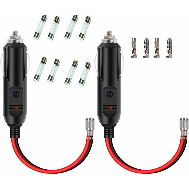 Szt. adapter do zapalniczki samochodowej, kabel zasilający, wtyczka męska 16 AWG 15A/10A, kabel zasilający do ładowarki samochodowej z kablem do akumu