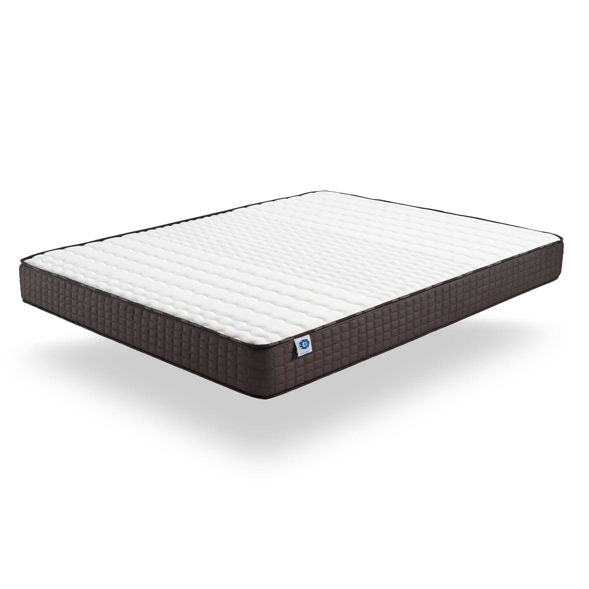 Matelas Titanium 90x200 cm - Mousse à mémoire de forme HR - Blue Latex - Epaisseur 20 cm - 7 Zones - Respirant - Hypoallergénique - 6