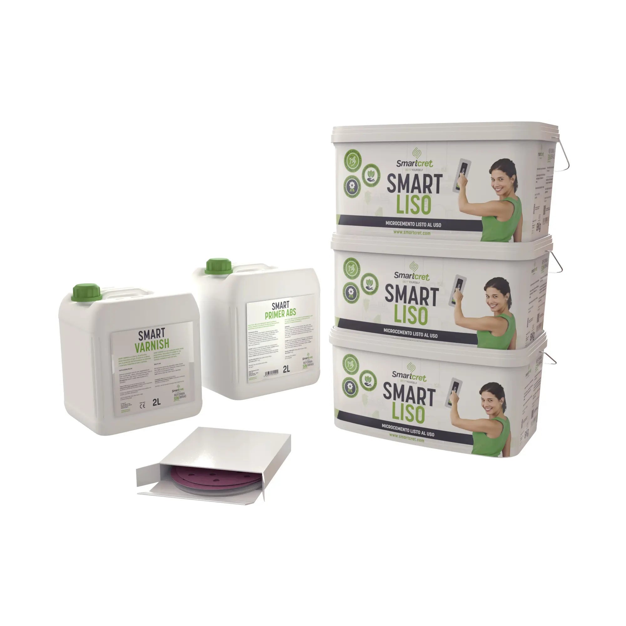 Mega kit de microcemento para paredes de 24 m². color café mate