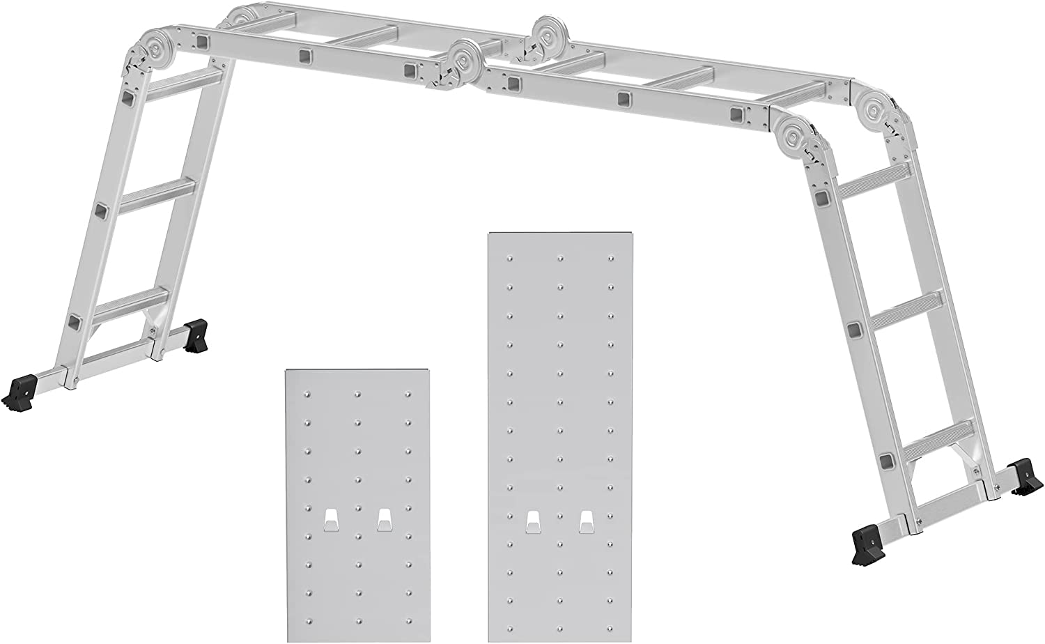 Escalera multifuncional de aluminio reforzado, plegable y estable, capacidad de carga de 150 kg, ideal para profesionales