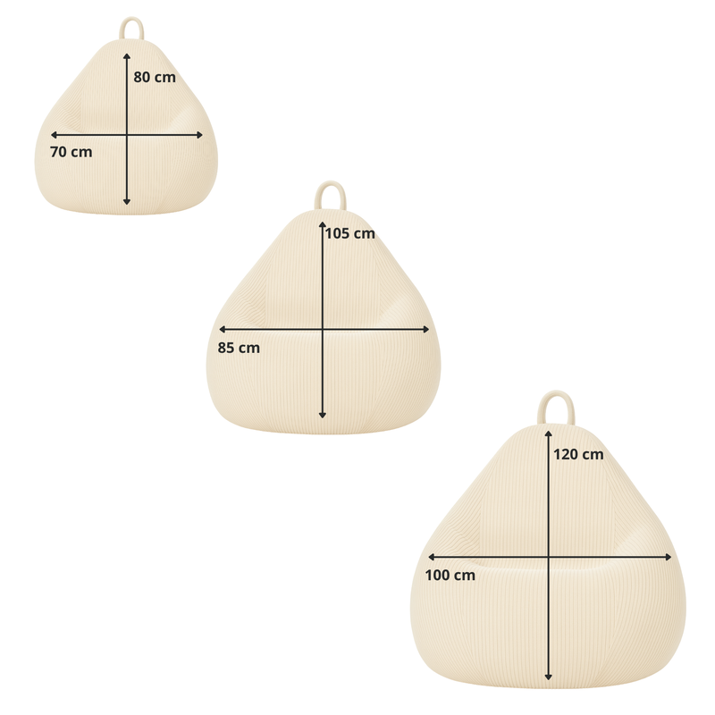 Pufe pêra bombazina BANANAIR 80 x 70 cm branco - 3