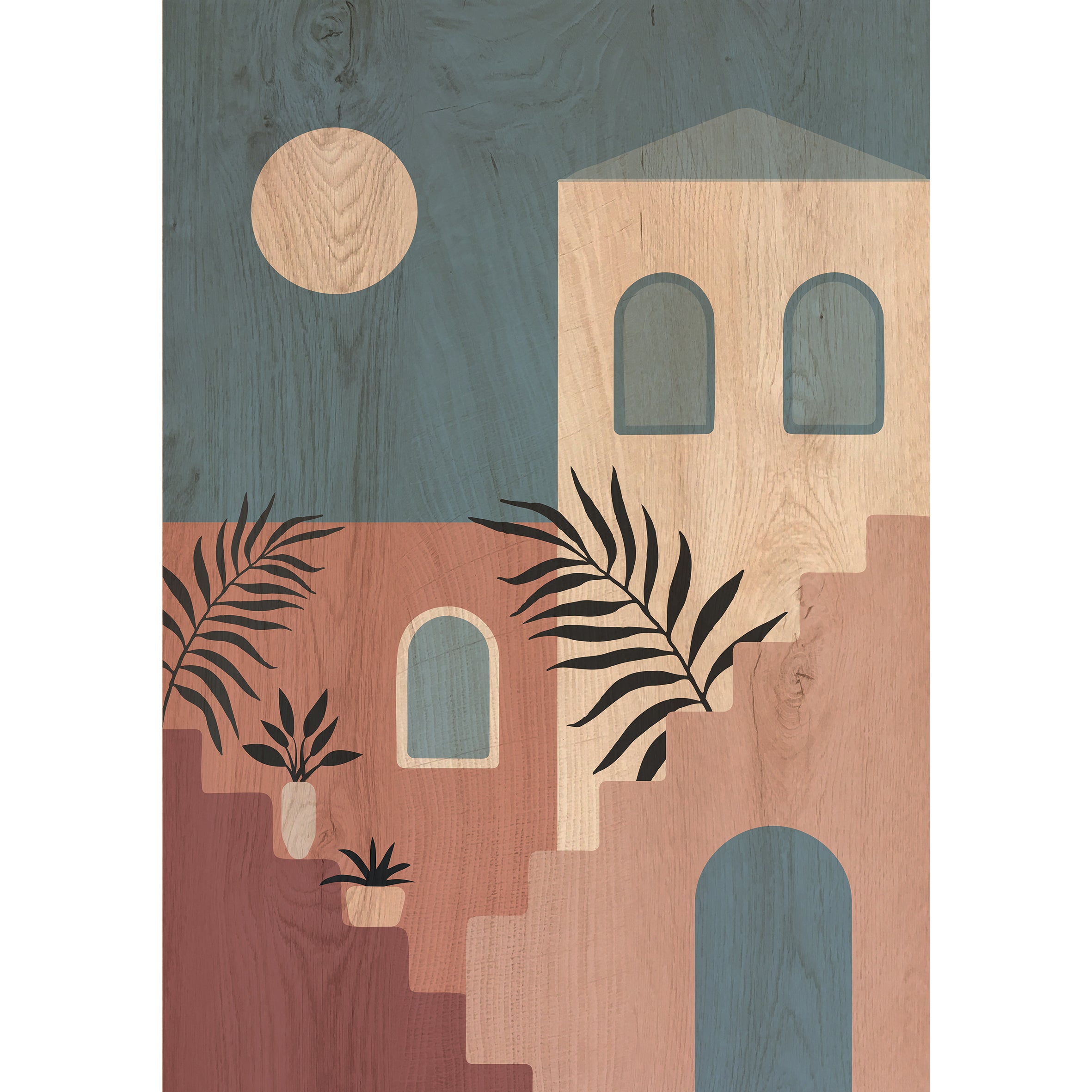 Impression sur Bois Traversées d'Escaliers 30x42 - 3