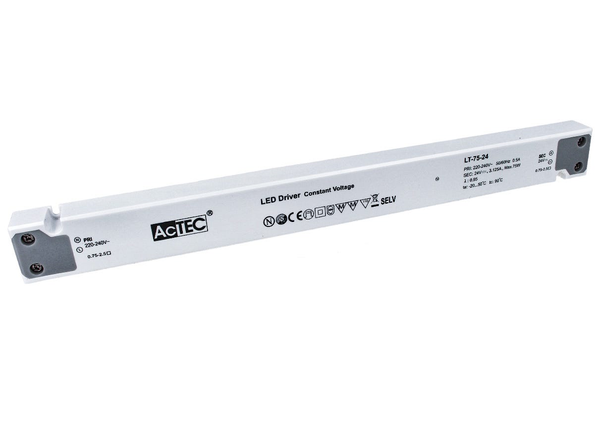 Alimentatore Ultra Slim Sottile 75W 24V Trasformatore CV Per Striscia Led In Profilato Alluminio - Foto 8