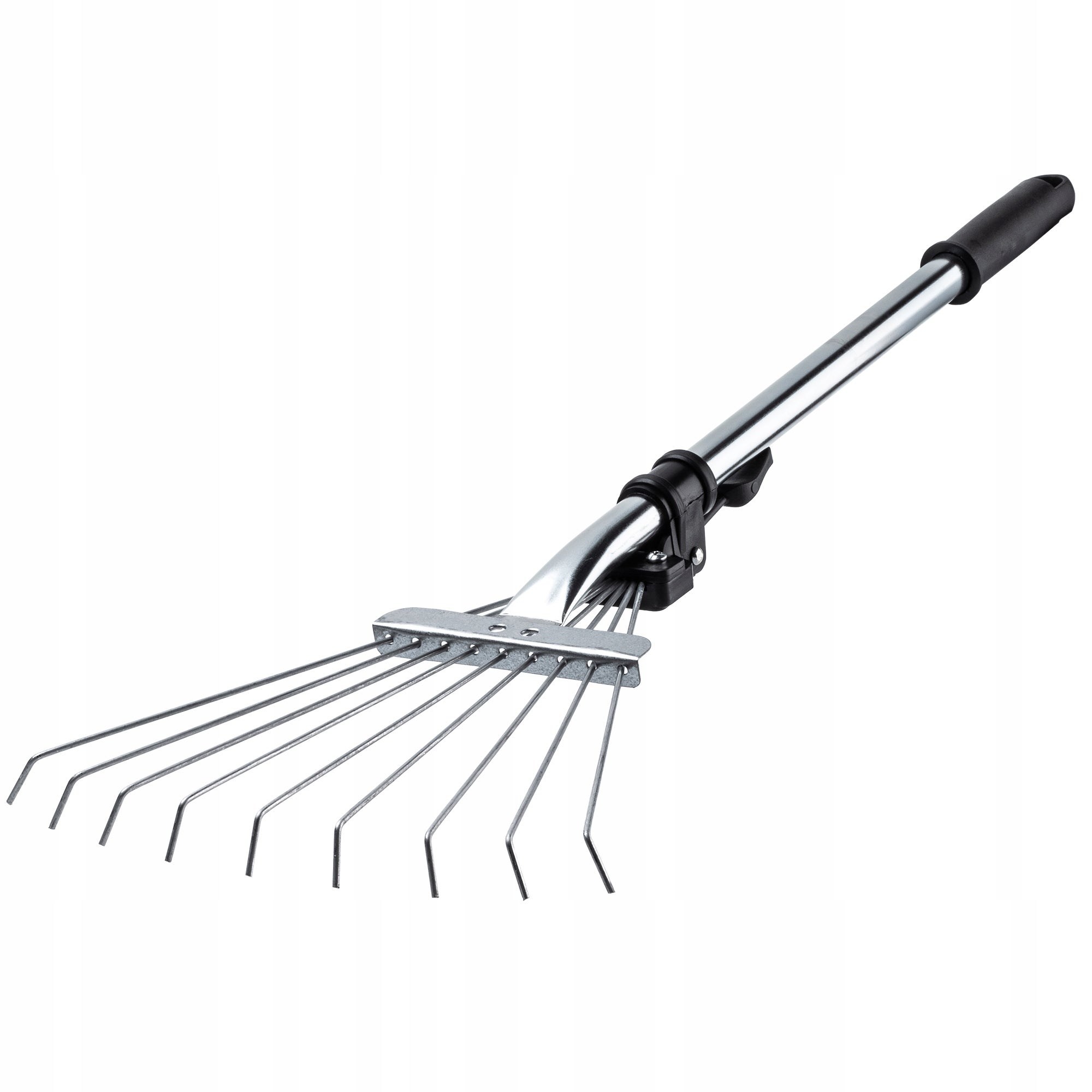 GRABIE METALOWE DO LIŚCI TRAWY OGRODOWE MAŁE GRABKI 65cm 9 ZĘBÓW REGULOWANE