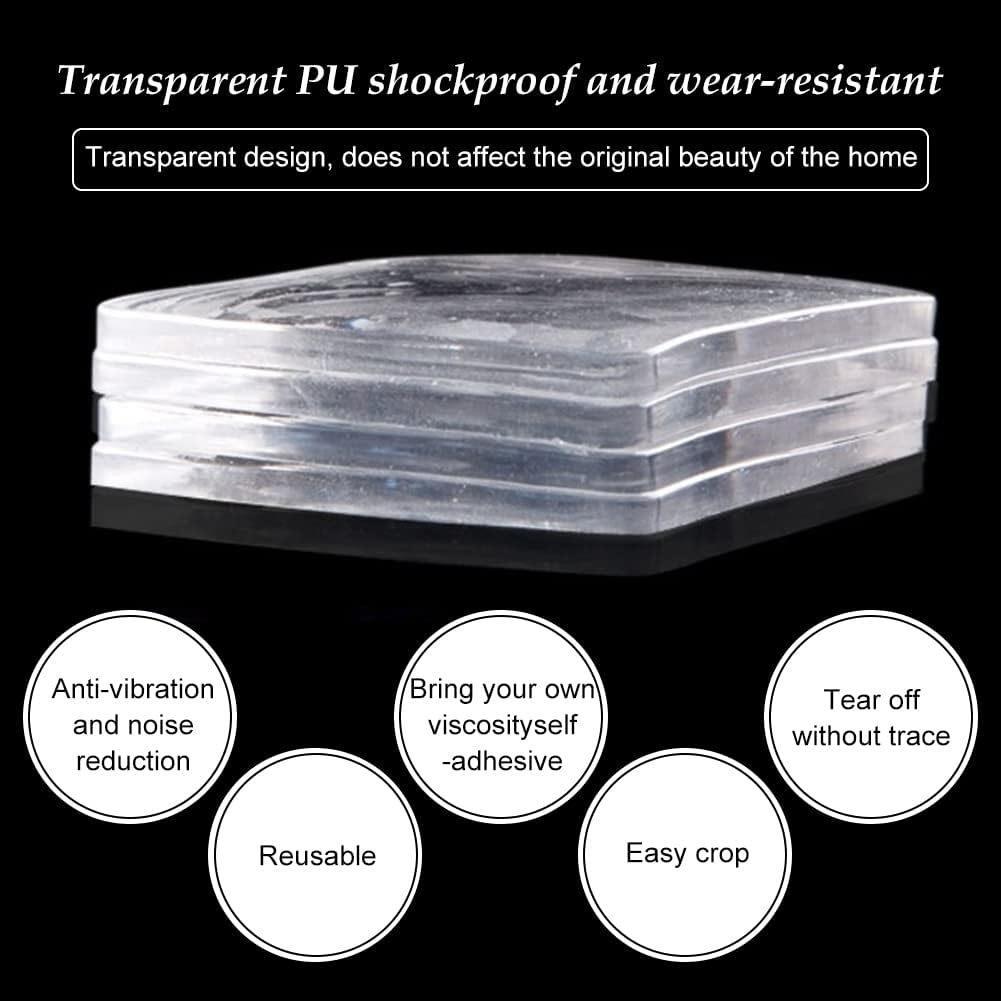 8PCS (Transparent) Patins Universels Anti-Vibrations,Tapis Anti Vibration Machine a Laver,Tapis Machine à Laver Anti Vibration,Tapis Antidérapants - 2