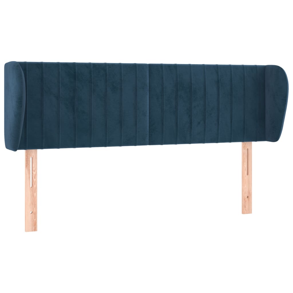 Maison Exclusive - Tête de lit avec oreilles Bleu foncé 147x23x78/88 cm Velours - 2