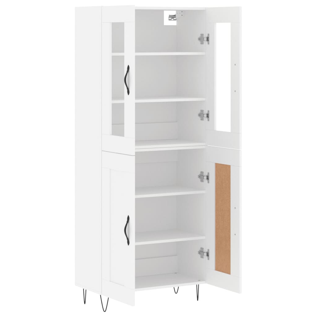 Buffet haut Blanc 69,5x34x180 Bois d'ingénierie - 4