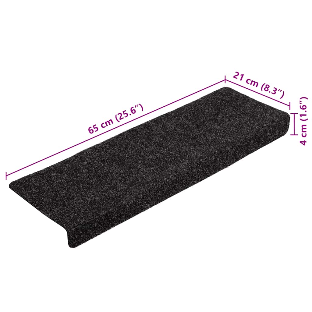 Tapis d'escalier autocollant 20 pcs | Paillasson d'escalier | Tapis de marche noir 65x21x4 cm CFW773431 - 8