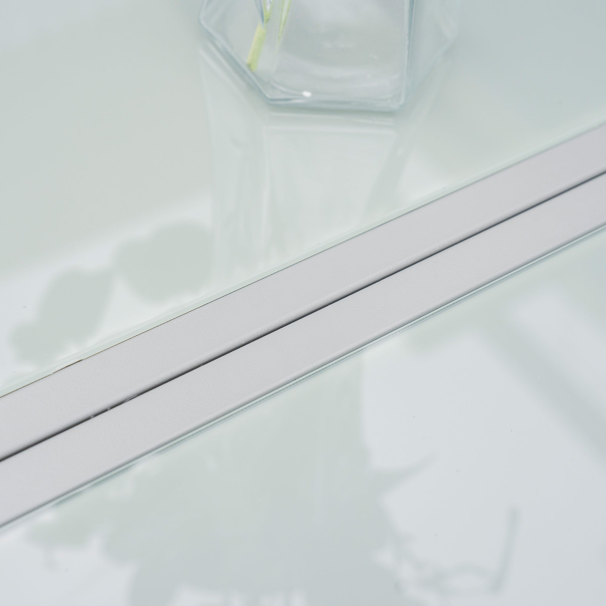 Outsunny Set da Giardino con Tavolo in Vetro Temperato e 6 Sedie con Tessuto a rete, Grigio - 7