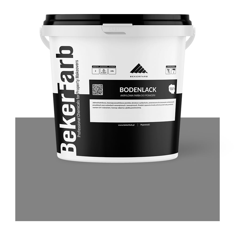 Farba Akrylowa do Bruku i Betonu - Szary Stalowy - 10L | Kostka Brukowa, Kostka Betonowa, Płyty Betonowe, Beton Wylewany, Beton Dekoracyjny