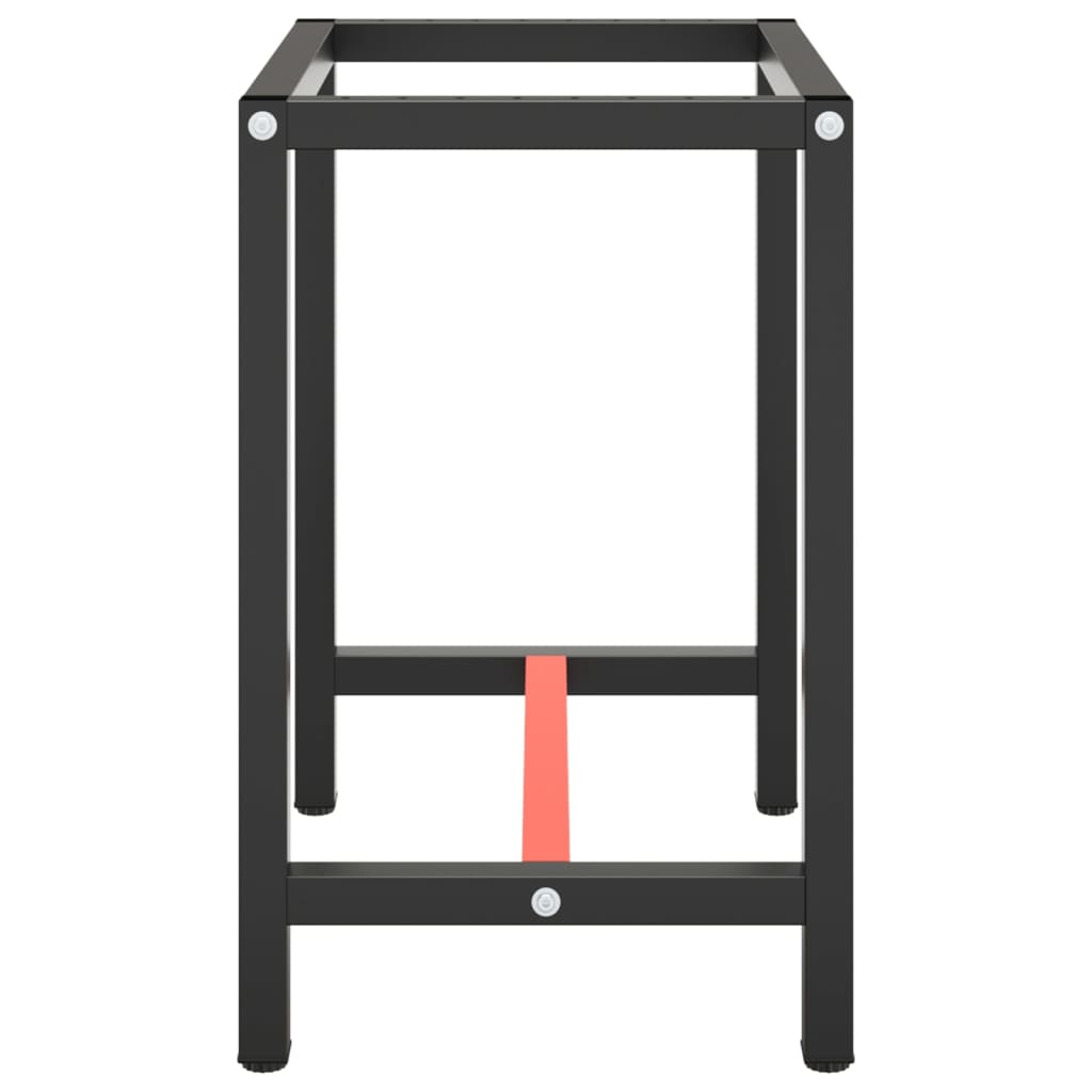 Estrutura de bancada em metal preto e vermelho fosco 70x50x79cm - 4