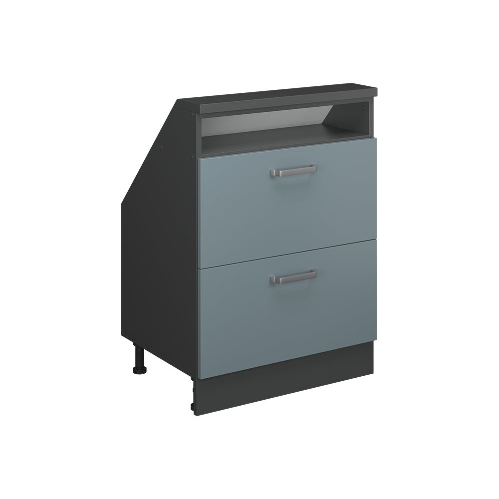 Vicco Szafka kuchenna na dach skośny R-Line, Niebiesko-szary, 60 cm z 2 szufladami