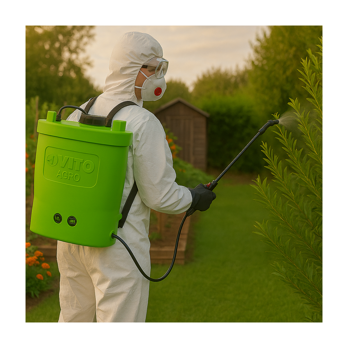 Pulverizador Eléctrico a Batería 16L + Traje de Protección Desechable para Jardín + Accesorios de Protección y Pulverización - 3