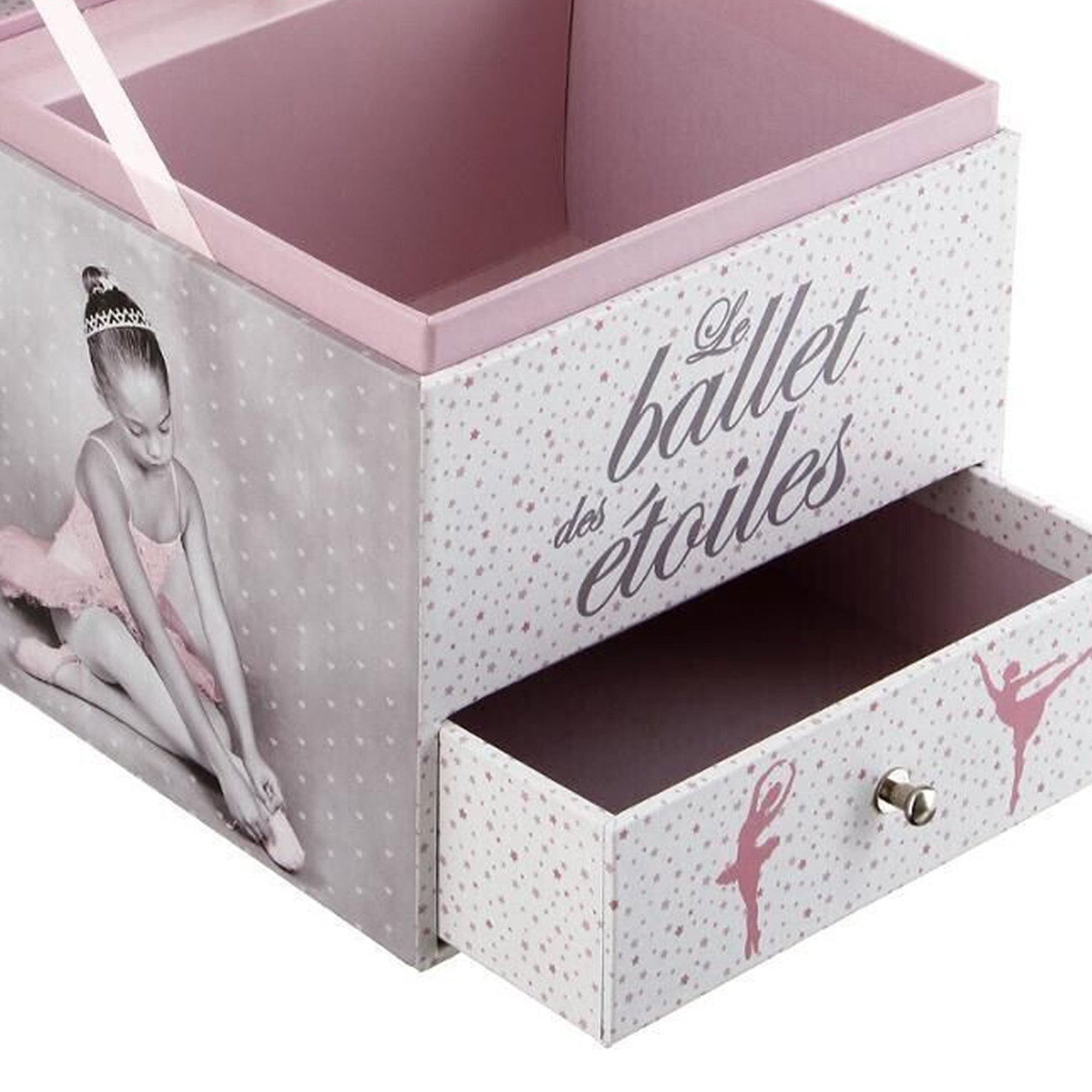 WELLHOME - Boîte à bijoux musicale avec boîte de rangement ballerine 14,3x14,2x16cm - 7