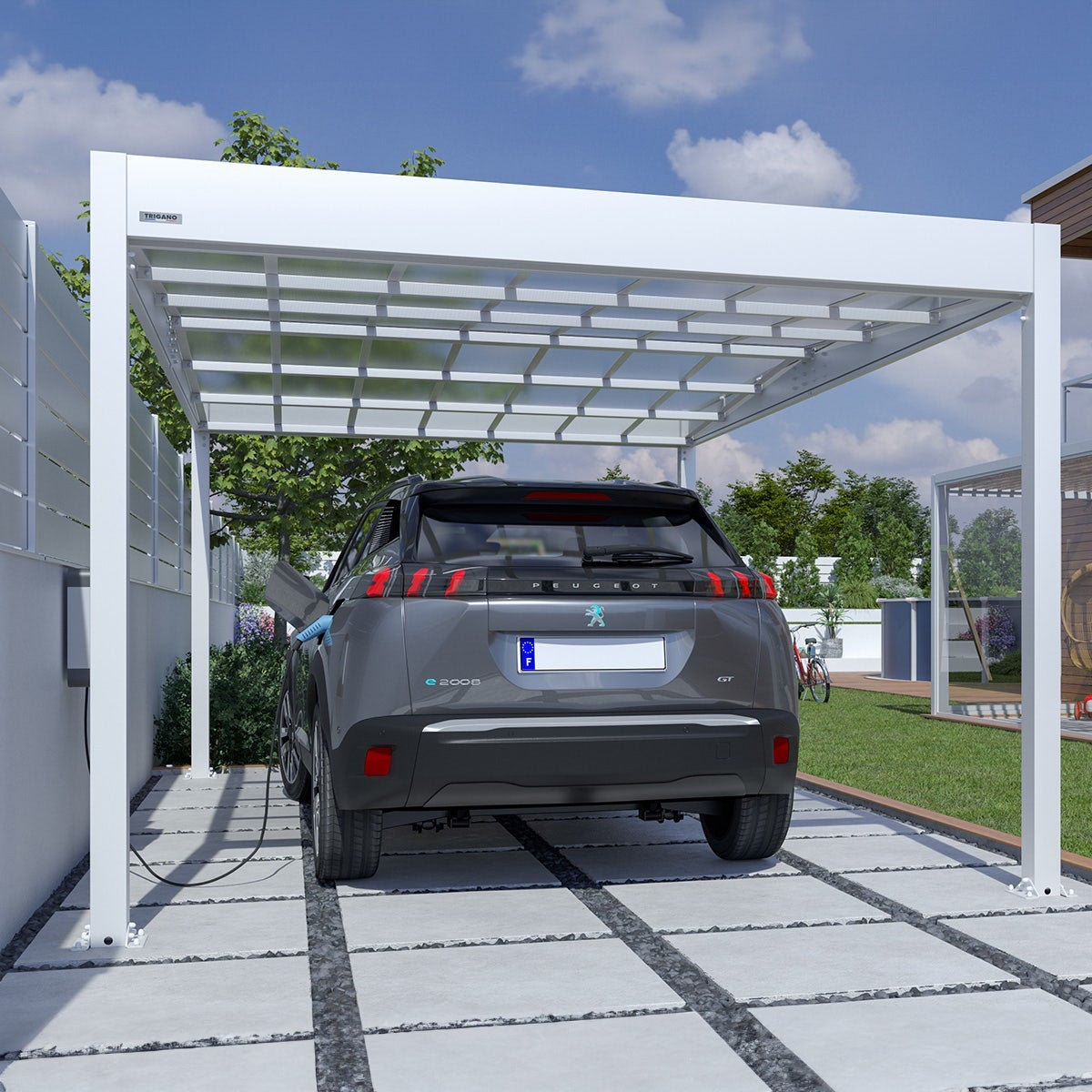 Carport design aluminium blanc Libeccio 16 m² - 2
