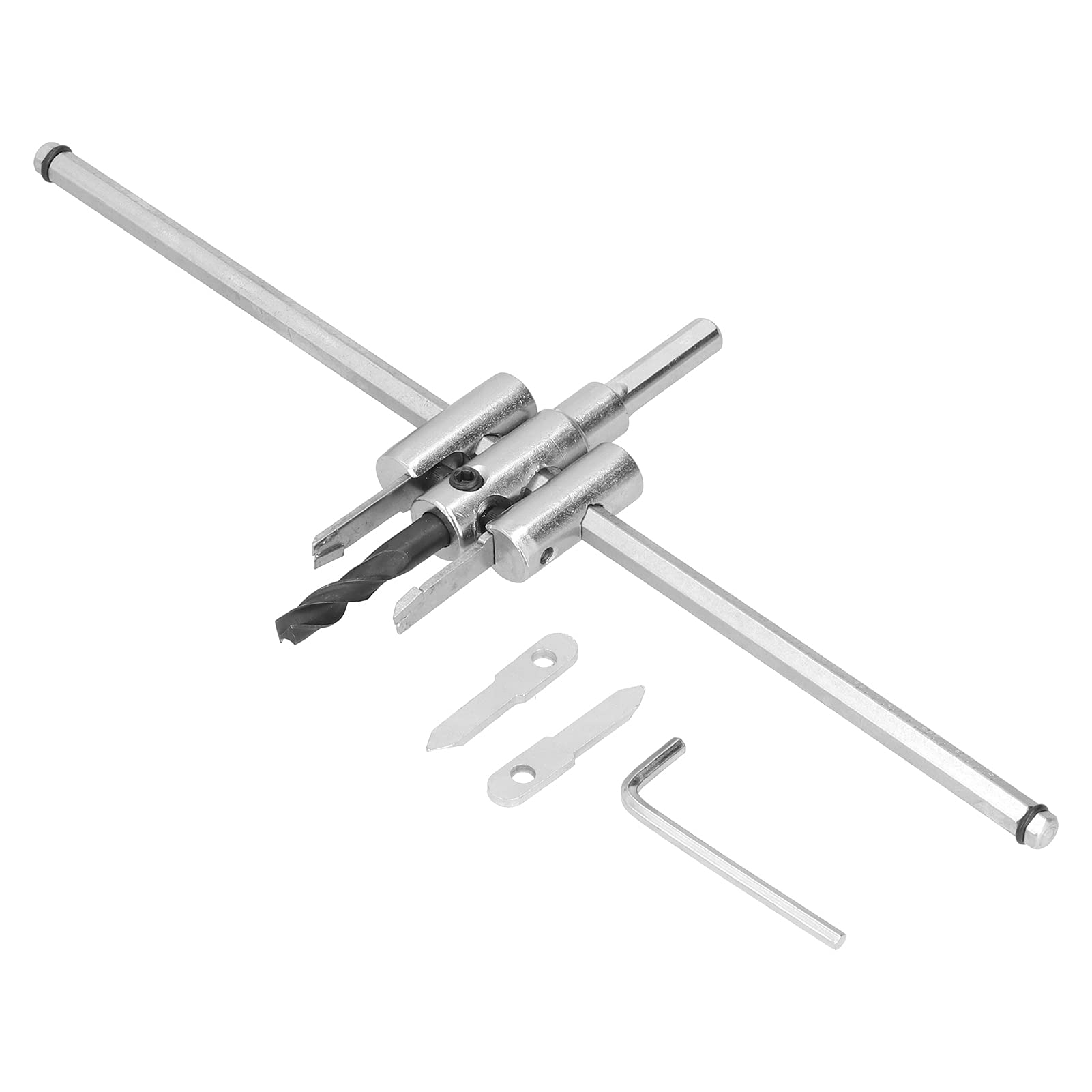 Kit de scie cloche circulaire réglable, foret à bois, coupe ronde, outils de bricolage pour le travail du bois (40-300 mm) - 7