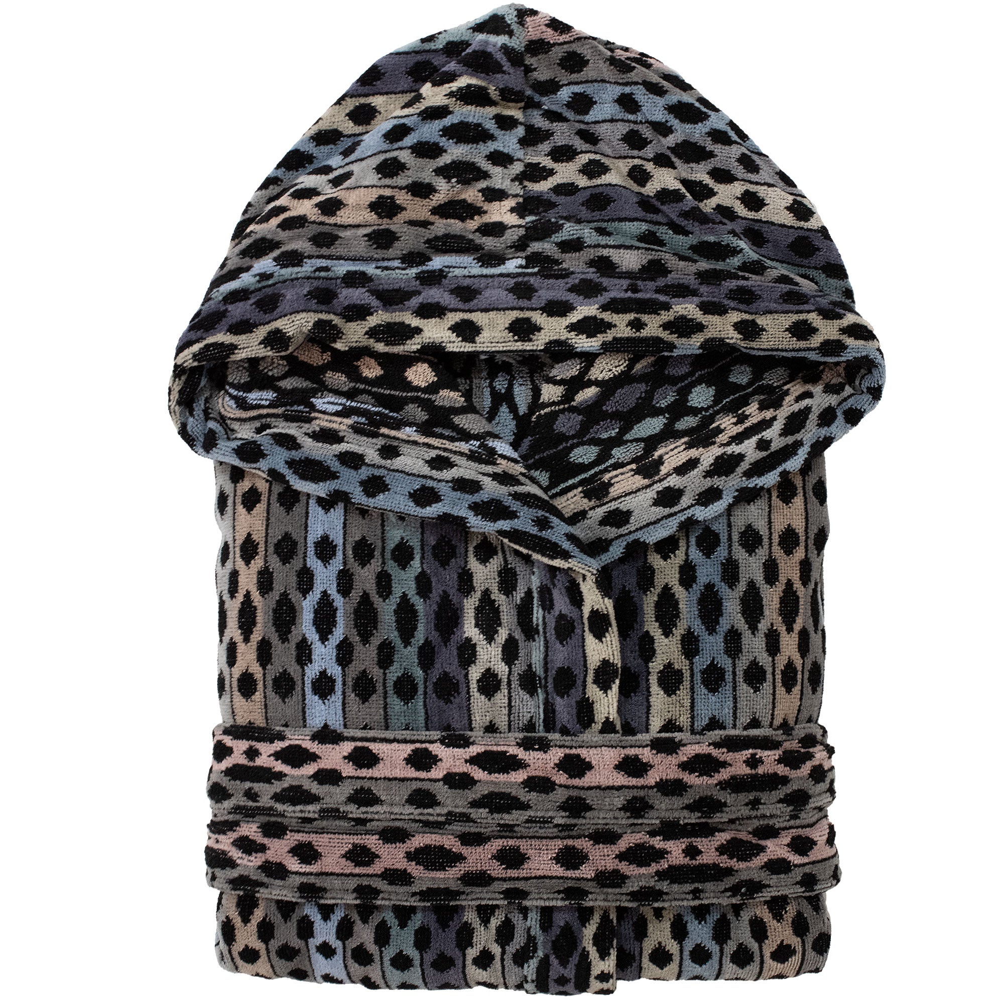 Accappatoio Unisex Nada Home - Spugna Velour Cinigliato 500gr, Con Cappuccio, Made In Italy