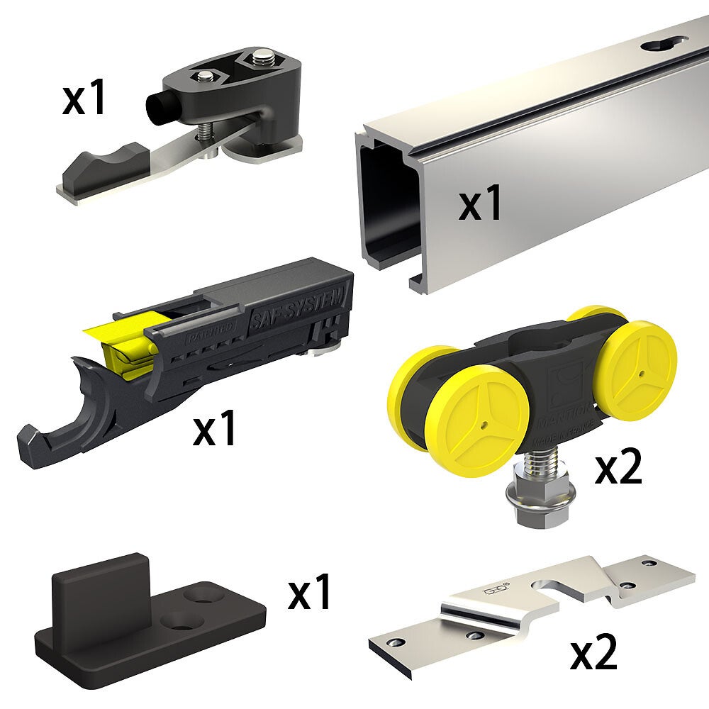 Système coulissant SLID'UP 1000 pour une porte de séparation - rail 1,95 m en aluminium - 80 kg - 2