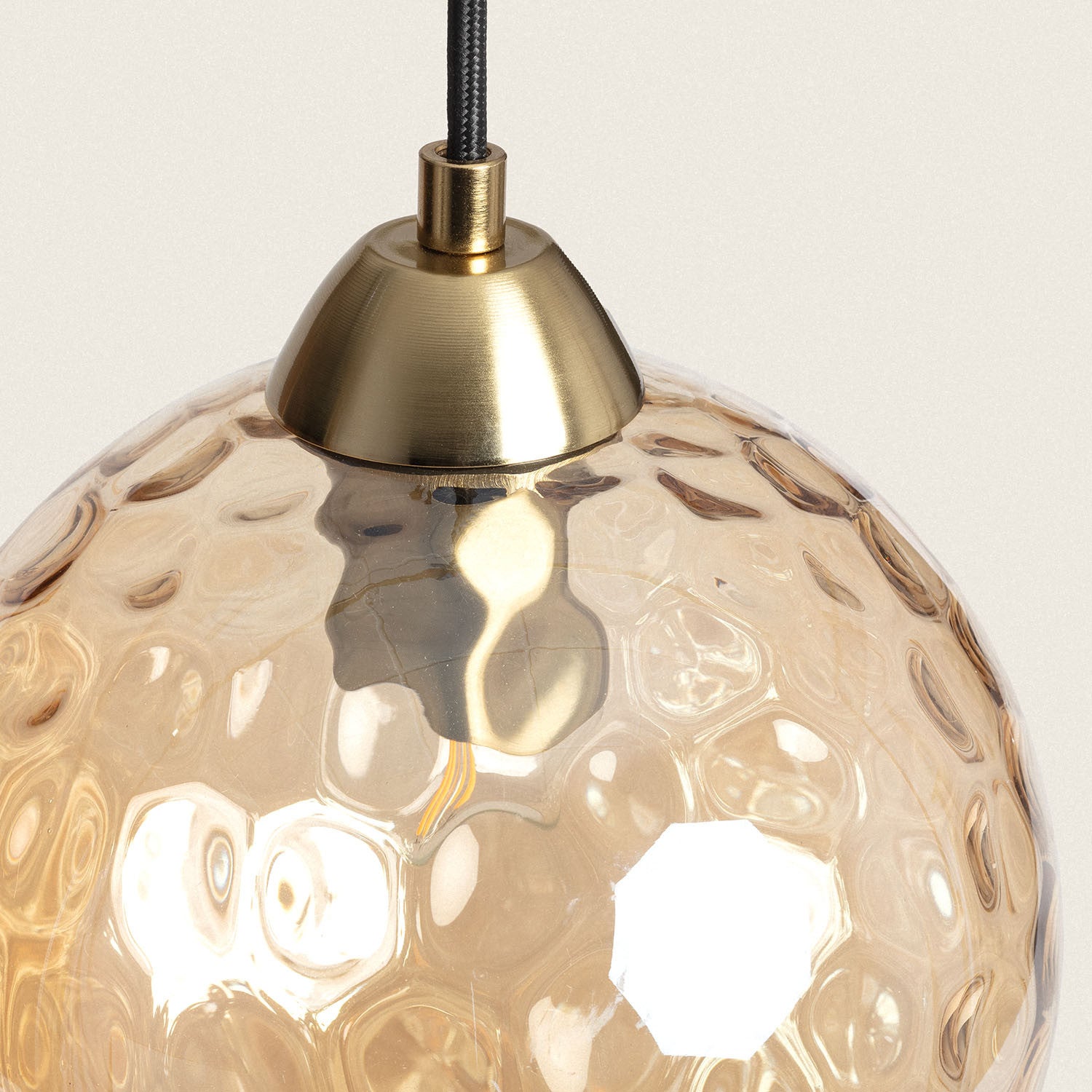 Ledkia Lámpara Colgante Cristal Cornelio Ámbar Verre,Fer - 4