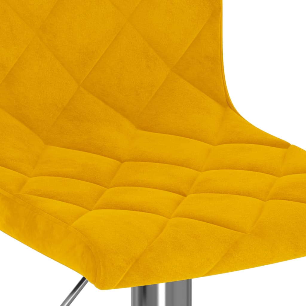vidaXL Tabourets de bar lot de 2 jaune moutarde velours - 8