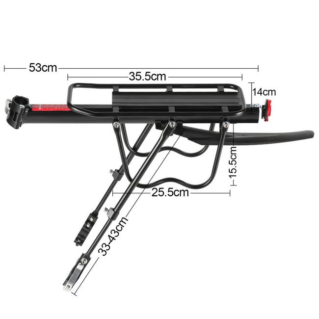 MidGard Porte-bagages pour tige de selle de vélo - réglable pour 26-27,7-288 - Sport MidGard Porte-bagages pour tige de selle de vélo - réglable pour 26-27,7-288 - Sport