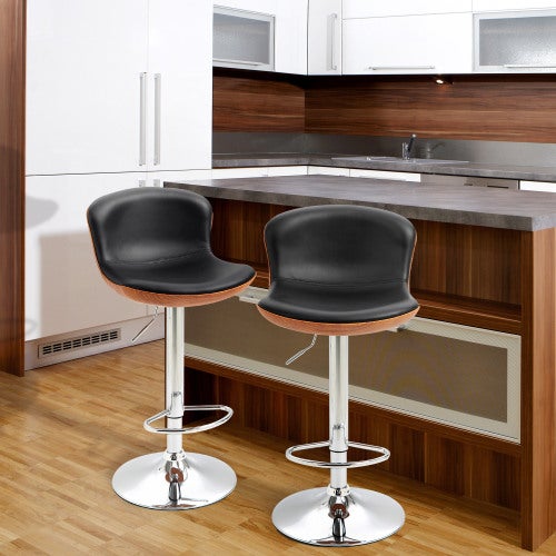 Tabouret de bar réglable Tommy - hauteur d'assise 58-80cm - similicuir noir - Industriel CBA | Emob
