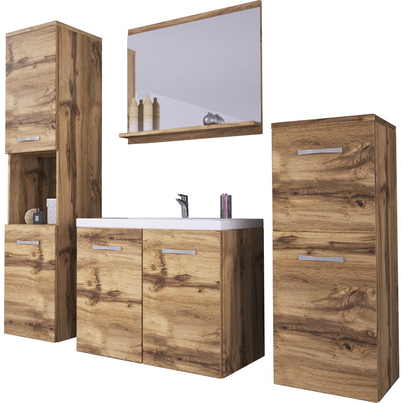 Meble łazienkowe w kolorze dąb wotan - MALAGA