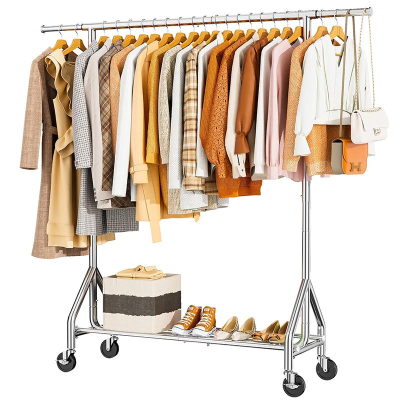 MINICLOSS Portant à vêtements minimaliste argenté, porte-manteau mobile ...