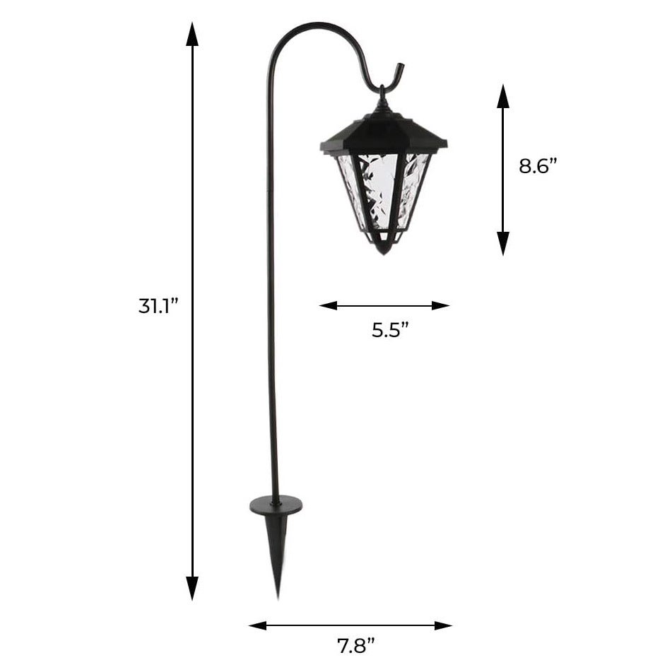 Luzes solares ao ar livre à prova d'água, 2 peças de luzes solares de jardim, luzes de lanterna solar, luz solar de caminho de paisagem, branco quente - 3