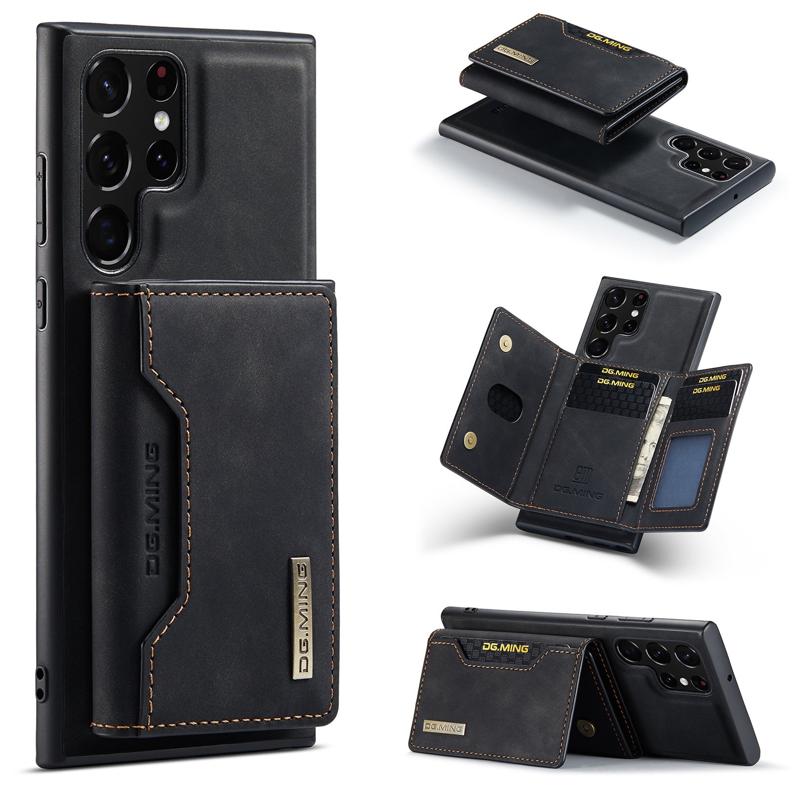 Cover Portafoglio Galaxy A33 5G In Pelle PU - Custodia Magnetica Con Slot Per Carte E Supporto - Oro Rosa