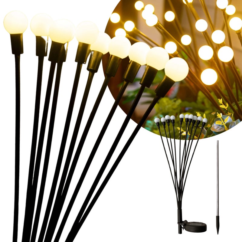 BLIXTAR Lampa Solarna Ogrodowa 10x LED Wbijane Drzewko Kulki Oświetlenie