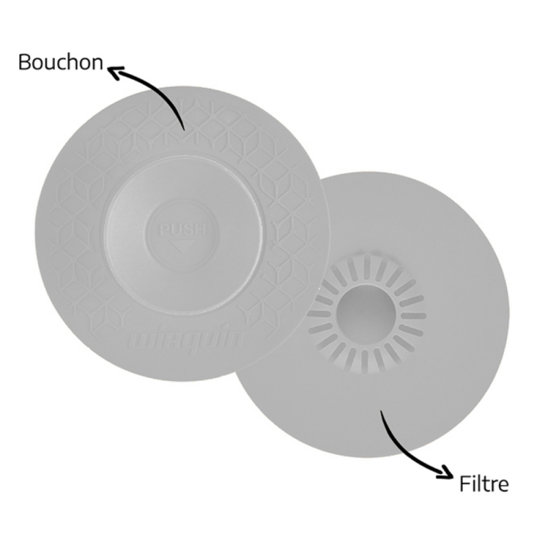 Bouchon universel 2 en 1 pour évier, lavabo et baignoire WIRQUIN Uppy blanc - 5